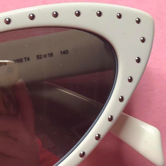Moschino Women\'s White and Silver Stud Cat Eye Sunglasses main image 4